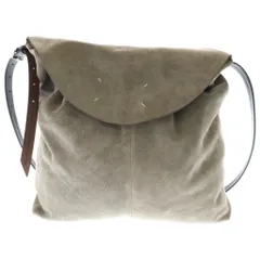 Maison Martin Margiela (メゾンマルタンマルジェラ) ドローストリング ホーボー スモール 4ステッチ スエードレザー ショルダーバッグ シルバー金具 ベージュのサムネイル