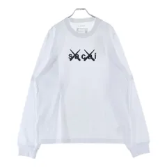 Sacai (サカイ) 21AW ×KAWS FLOCK PRINT LONG SLEEVE T-SHIRT カウズ フロックプリント コットン クルーネック長袖Tシャツ カットソー ホワイト 21-0287Sのサムネイル