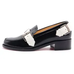 CHRISTIAN LOUBOUTIN (クリスチャンルブタン) MONMOC DONNA FLAT ロゴストラップ ドレスシューズ レザー レディース ブラック/ホワイトのサムネイル