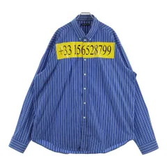 BALENCIAGA (バレンシアガ) 18AW テレフォンナンバー ストライプ 長袖シャツ ブルー 542175 TBM12のサムネイル