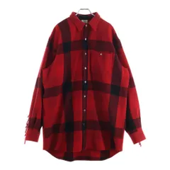 VETEMENTS (ヴェトモン) 19SS Over Size Western Wool Flannel Check Shirt オーバーサイズウエスタンウールフランネルチェックシャツ レッド WAH19SH104のサムネイル