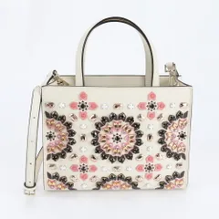 美品 ケイトスペード ビジュー 刺繍 レザー 2WAY ショルダーバッグ 斜め掛け ハンド トート レディース RBM DZ28-4【中古】