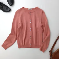 J&M DAVIDSON ジェイアンドエムデヴィッドソン クルーネック カーディガン ピンク ウール 毛 100％ /26Aのサムネイル