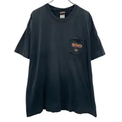 00s Harley Davidson 半袖 プリントTシャツ 2XL ブラック ハーレーダビッドソン プルオーバー 00年代 両面プリント バイク 夏物 a805-6548