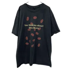 Hanes 半袖 プリントTシャツ 2XL ブラック ヘインズ プルオーバー I'm thinking about thos Beans ミーム 豆 カットソー 夏物 a805-6556のサムネイル