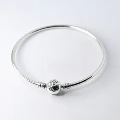 【研磨済】PANDORA Logo Clasp Bangle  19cm バングル シルバー925のサムネイル