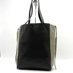 美品◎CELINE セリーヌ カバファントム トートバッグ ショルダーバッグ スエード×レザー レディース ビジネスバッグ A4肩掛け可 ブラック×カーキのサムネイル