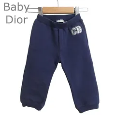 美品 Baby Dior ベビーディオール CDロゴ スウェットパンツ ジョガーパンツ 裏起毛 コットン ネイビー サイズ12 キッズのサムネイル