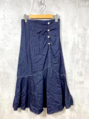 PROPORTION BODY DRESSING プロポーションボディドレッシング アシメギャザー デニム マーメイド スカート sizeM/紺  ■■レディース