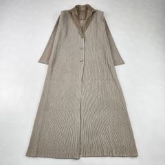 極美品】プリーツプリーズ イッセイミヤケ 中綿 ロングコート ブラック