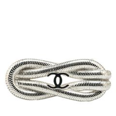 CHANEL ブラックラメ スター ダブルC チェーン フリンジ ブローチ