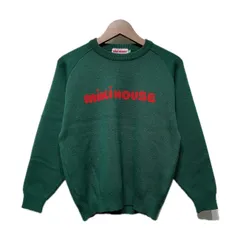【中古】　MIKI HOUSE　セーター　90s vintage　90年代　長袖　ニット　トップス　クルーネック　ラグラン　エルボーパッチ　ブランドロゴ　編み込み　日本製　古着　/1904