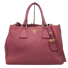 ☆美品☆PRADA レザー ハンドバッグ BUFALO EASY 三角ロゴ 赤 - メルカリ