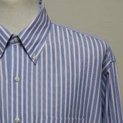 ブルックスブラザーズ シャツ メンズ ボタンダウンシャツ 白×青×赤 ストライプ 17 1/2-4/5 2XL 3XL 赤タグ ビックサイズ オーバーサイズ 美品 アメリカ古着