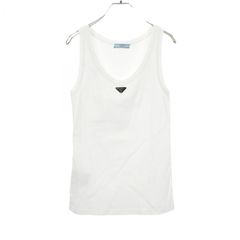 prada タンクトップ ロゴ リブニット ノースリーブ トライアングル