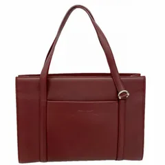 ★SALE【6ec1795】カルティエ トートバッグ カボション レザー ボルドー シルバー金具【中古】レディースのサムネイル