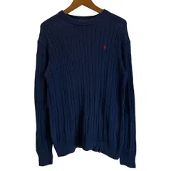 【中古】　Gymphlex　セーター　長袖　ニット　トップス　クルーネック　ケーブル編み　ワンポイント　刺しゅう　古着　/1582のサムネイル