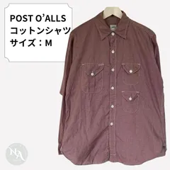 POST OVERALLS ポストオーバーオール 長袖コットンシャツ USA製 M ピンク 良品のサムネイル
