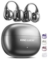 ☆Brand New☆ King Lucky Open Ear Ear Cuff Earphones Bluetooth 5.4 Wireless Earbuds IPX5 Waterproof 40-Hour Battery Ear Clip-On Design Innovative OWS Air Conduction Bone Conduction Does Not Block Ears Made in Japan Hi-Fi Sound Quality for Running, Exercise, and Training c9a14516