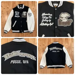 ★新品★ BAPE LOGO 袖レザー スタジャン Lサイズ a bathing ape star leather varsity jacket エイプ ベイプ アベイシングエイプ sa0のサムネイル