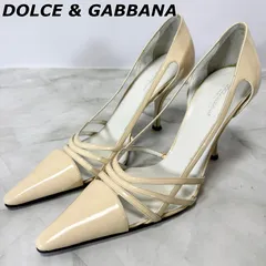 ドルチェ&ガッバーナ DOLCE & GABBANA パンプス コードデザイン エナメルレザー パテントレザー ポインテッドトゥ ハイヒール 38(25.0cm相当) イタリア製のサムネイル