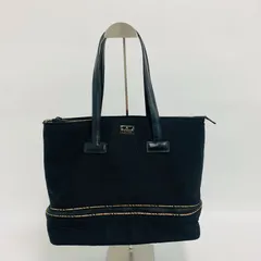 【美品】BURBERRY BLUE LABEL トートバッグ ナイロン レザー 黒（0113）