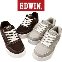 EDWIN エドウイン EDW-4377 レディース スニーカー 軽量 ローカット カジュアルスニーカー デイリー 通勤 通学 運動 グレー ブラウン /HC/STのサムネイル