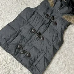 Gap ベストブルゾン グレー M フード ファー付き 重ね着 カジュアル