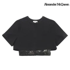 超美品 アレキサンダーマックイーン Alexander McQueen 2022年 レースコルセット クロップド Tシャツ サイズ42 ブラック レディースのサムネイル