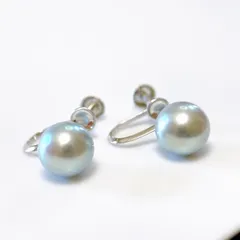 タサキ TASAKI パール イヤリング 田崎真珠 シルバーグレー系 K14WG  ホワイトゴールド 14金 本物保証のサムネイル