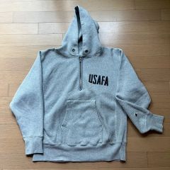 復刻 チャンピオンリバースウィーブ USAFA ハーフジップパーカー L