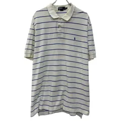 90s POLO by RALPH LAUREN 半袖 ポロシャツ XXL ホワイト ポロバイラルフローレン ハーフボタン 90年代 ポニー刺繍 夏物 a805-6610