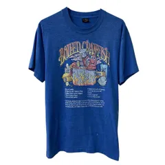 80s USA製 FRUIT OF THE LOOM 半袖 プリントTシャツ L ブルー フルーツオブザルーム 80年代 コットンポリ カットソー 夏物 a805-6665のサムネイル
