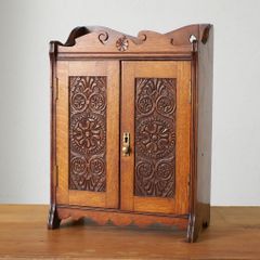 英国アンティーク木製カップボード/キャビネット/キッチン収納/飾り棚