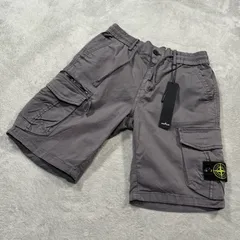 新古品 タグ付き STONE ISLAND ストーンアイランド カーゴパンツ ハーフパンツ ショートパンツ ロゴワッペン  グレー メンズ  W30 17372のサムネイル