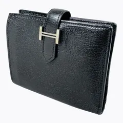 【美品】HERMES エルメス ベアン コンパクト 二つ折り 財布 ブラックのサムネイル