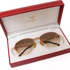 Must de Cartier サントス サングラス ゴールドフレーム - メルカリ
