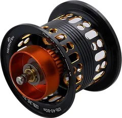 HEIGHTEN リール スプール 2段階可動 ダイワ DAIWA ベイトリール 替えスプール ベアリング付き スティーズ/ジリオン/リョウガ/モアザン/シルバーウルフ HT13405 (NMBステンレスベアリング内蔵 - ブラック＆ゴールド)のサムネイル