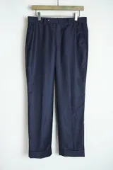 SHIPS シップス センタープレス トラウザーズ スラックス ロールアップ 117-13-0178-60225 紺 サイズ44 ●★4のサムネイル