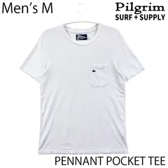 【USED／メンズM】PILGRIM SURF + SUPPLY ペナント ポケット TEE ホワイト／ネイビーのサムネイル