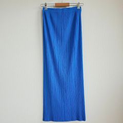 希少大きいサイズ✨美品 PLEATS PLEASE ロングスカート ブルー 4