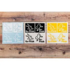 Go-Phish ゴーフィッシュ 5cm イラストカッティングステッカー(4枚入) #1 ホワイトのサムネイル