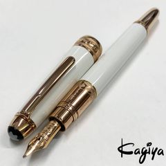 廃業 未使用 シグナム 万年筆 コラーロ ホワイト レッド ニブF 18金