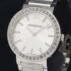SWAROVSKI スワロフスキー ストーン シルバー ムーンフェイス QZ メンズ リストウォッチのサムネイル