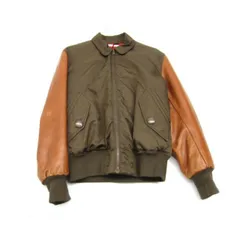 GIVENCHY ジバンシィ Padded Bomber Jacket With Cognac Brown Leather Sleeves ボンバージャケット SIZE: 46 長袖  □UF4224のサムネイル