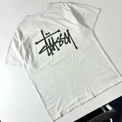 STUSSY ステューシー ベーシック ストック ロゴ 白 半袖Tシャツ