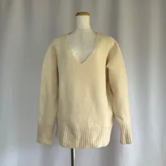 MUSE de Deuxieme Classe  Vネックニット セーター アイボリー ウール フリーサイズ MUSE 着丈69cm