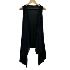LANVIN COLLECTION(ランバンコレクション) ベスト レディース美品  - 黒×ネイビー ニット/ロング丈/レース/ラメのサムネイル