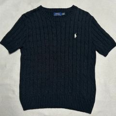 Polo Ralph Lauren ケーブルニット 半袖 M 黒 - メルカリ