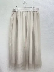 32.GU ジーユー　チュールロングスカート　ベージュ　3XL